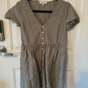 Madewell Green V-Neck Sundress Midi